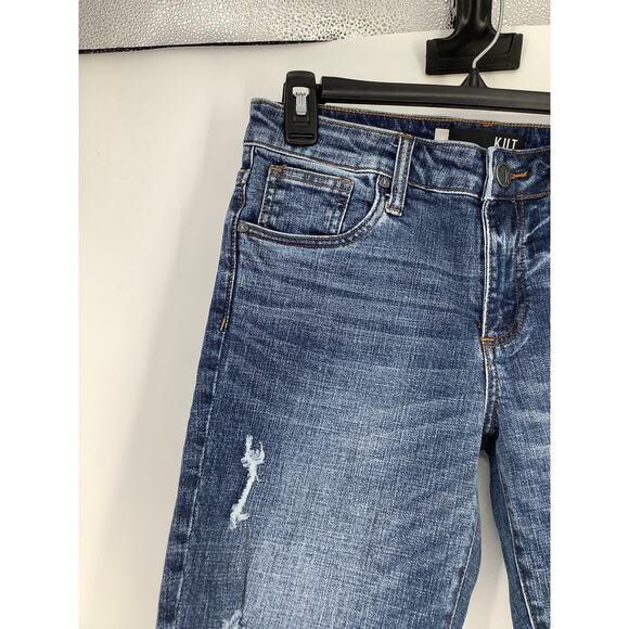 KUT from the Kloth Womens 0 Comrade Blue Sophie Bermuda Jean Shorts Denim O16-12 - Picture 4 of 9